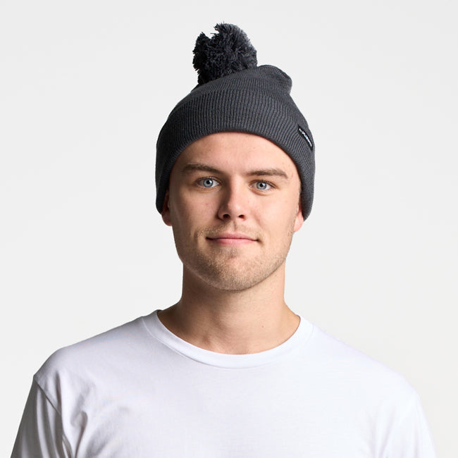 1501P POM POM BEANIE by FLEXFIT® | DARK GREY