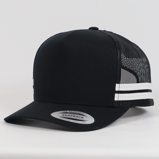 6507 Striped Trucker Black/Black