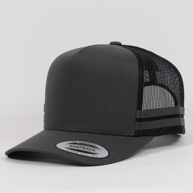 6507 Striped Trucker Charcoal/Black