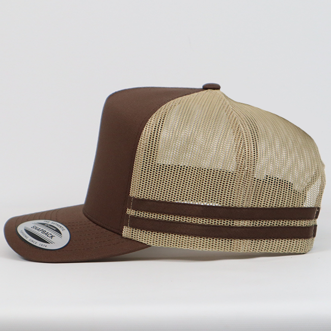 6507 Striped Trucker Brown/Khaki