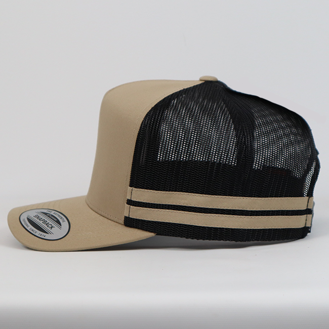 6507 Striped Trucker Khaki/Black