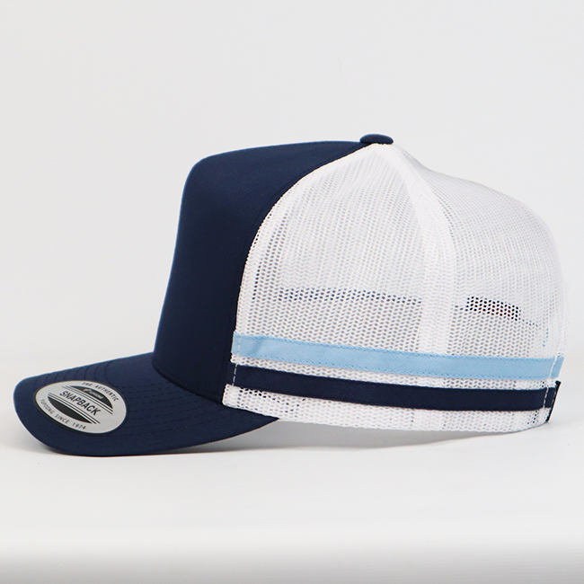 6507 Striped Trucker Navy/White