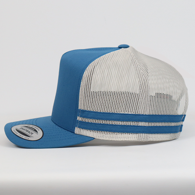 6507 Striped Trucker Steel Blue/Silver